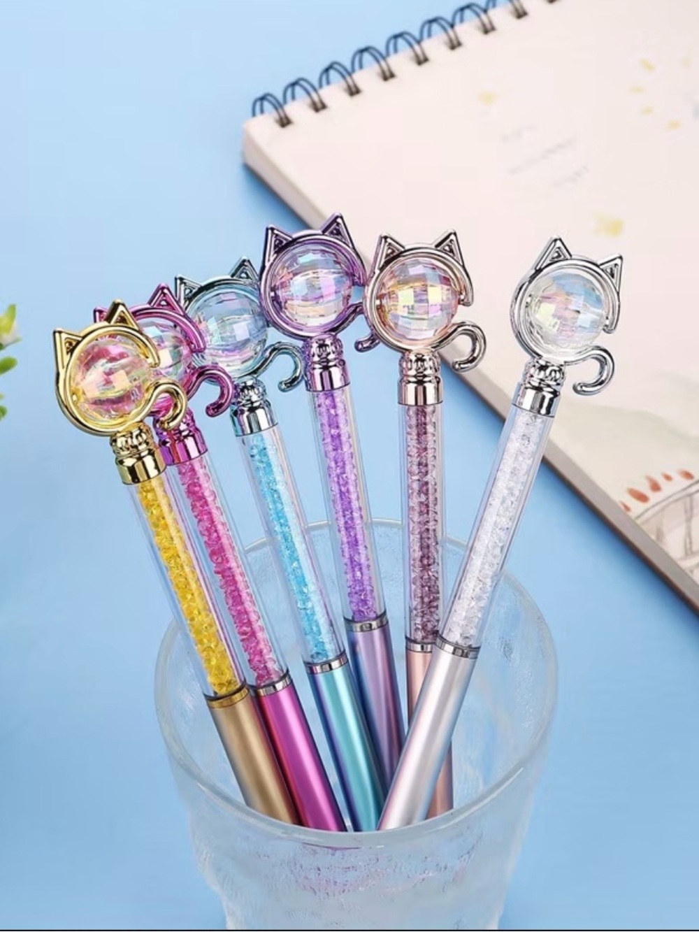 Colorful Rhinestone Cat Pens - Picture 7 of 7